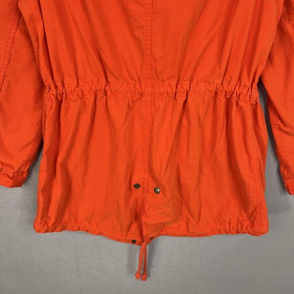 Old Navy Jacket Womens Large Orange Hooded Anorak Parka Utility Drawstring Waist - Picture 9 of 13